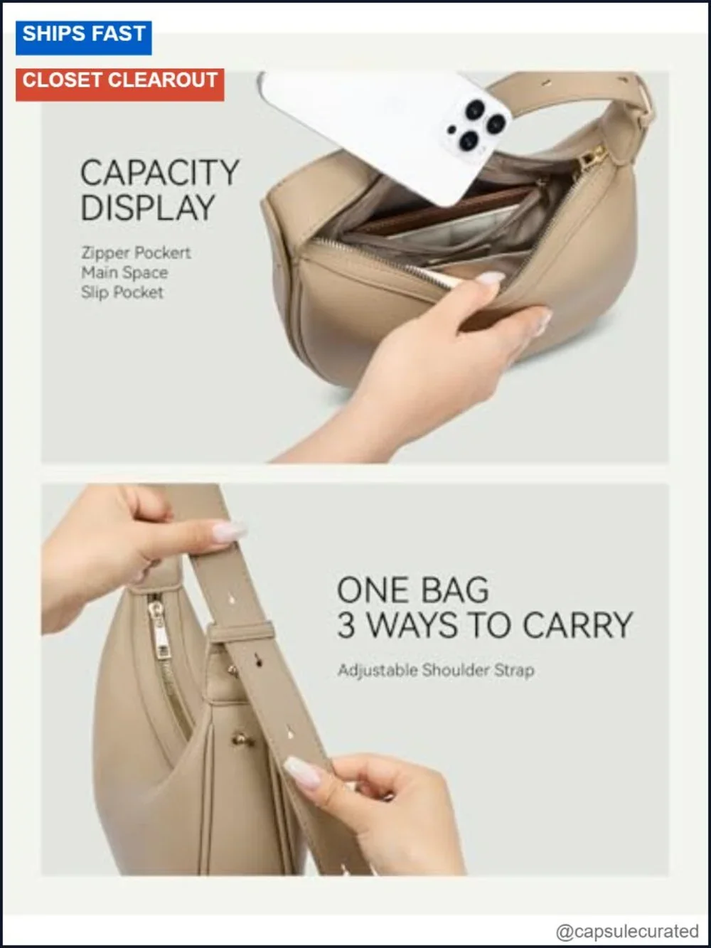 Trendy Crescent Shoulder Bag Vegan Leather Crossbody Hobo Purse for Women
